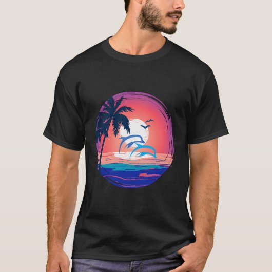 Retro Beach Sunset 1 T-Shirt (Vorderseite)
