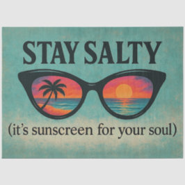 Retro Beach Sunset Decoupage "Salty Bleibe" Seidenpapier