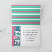 Retro Beach Sunset Happy Birthday wünscht Karte (Innenseite)