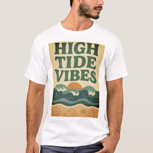 Retro Beach Sunset Surf Szene T-Shirt (Vorderseite)