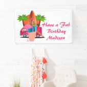 Retro Beach Surf Thema Geburtstagsparty Banner (Insitu)