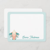 Retro Beach Surfboard Palm Tree Tropical Note Card Mitteilungskarte (Vorne/Hinten)