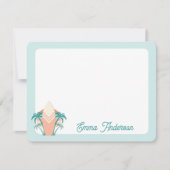 Retro Beach Surfboard Palm Tree Tropical Note Card Mitteilungskarte (Vorderseite)