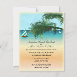 Retro Beach Szene formale Hochzeitseinladung Einladung