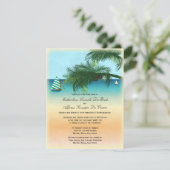 Retro Beach Szene formale Hochzeitseinladung Einladung (Stehend Vorderseite)