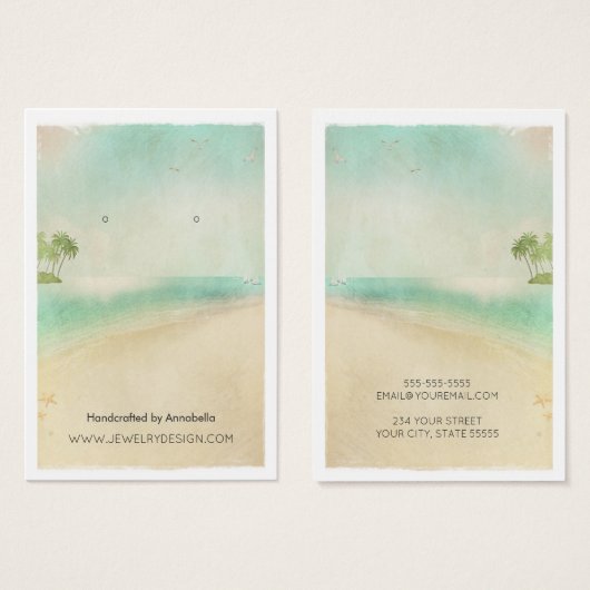 Retro Beach-Themed Earring Holder (Vorne & Hinten)