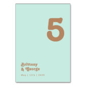 Retro Beach | Tischnummer Aqua (Vorderseite)