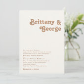 Retro Beach | Traditionelle Elfenbeinhochzeit Einladung (Stehend Vorderseite)