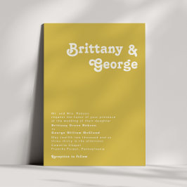 Retro Beach | Traditionelle Hochzeit mit Gold Einladung