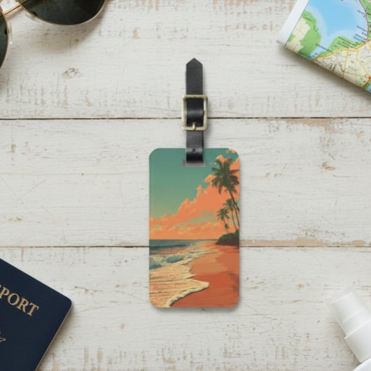 Retro Beach Travel Seascape Outdoors  Gepäckanhänger