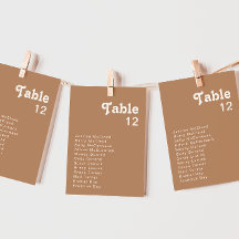 Retro Beach | Übersicht über die braune Tischnumme