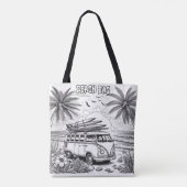 Retro Beach Van Coloring Tasche (Rückseite)