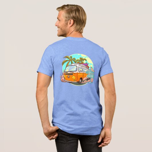 Retro Beach Van T-Shirt Tri-Blend Shirt (Rückseite voll)