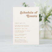 Retro Beach | Veranstaltungskalender für Elfenbein Begleitkarte (Stehend Vorderseite)