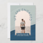 RETRO Beach Vibe Wedding Stationery FOTO Einladung (Vorderseite)