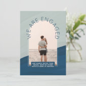 RETRO Beach Vibe Wedding Stationery FOTO Einladung (Stehend Vorderseite)