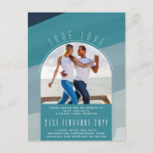 RETRO Beach Vibe Wedding Stationery FOTO Postkarte (Vorderseite)