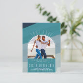 RETRO Beach Vibe Wedding Stationery FOTO Postkarte (Stehend Vorderseite)