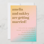 Retro Beach Vibes Pastels Gradient einzigartige Ho Einladung (Vorderseite)