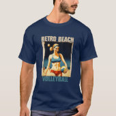 Retro Beach Volleyball T-Shirt (Vorderseite)