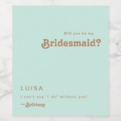 Retro Beach | Vorschlag für ein Weinetikett Aqua B (Einzelnes Label)