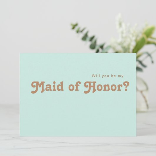 Retro Beach | Vorschlag für eine Trauzeugin Einladung (Stehend Vorderseite)