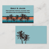 Retro Beach Wedding Website Beilagen Karten (Vorne/Hinten)