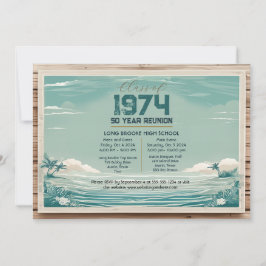 Retro Beach Wood 1974 50 Jahre High School Wieders Einladung