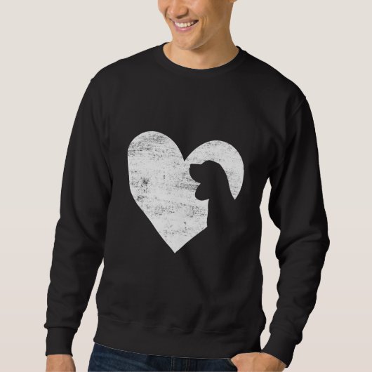 Retro Beagle Dog Heart Valentine's Day Dog Lover Sweatshirt (Vorderseite)