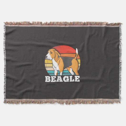 Retro Beagle Hund Decke (Vorderseite)