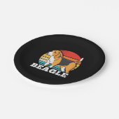 Retro Beagle Hund Pappteller (Schrägansicht)