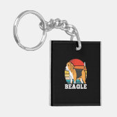 Retro Beagle Hund Schlüsselanhänger (Vorderseite links)