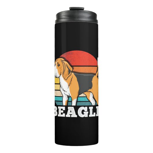 Retro Beagle Hund Thermosbecher (Vorderseite)