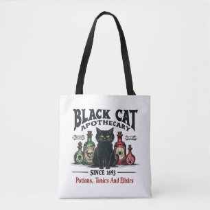 Retro Beängstigend Black Cat Apothecary Witchy Wic Tasche
