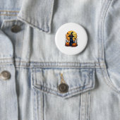 Retro Beängstigend Halloween Kostüm Schwarze Katze Button (Beispiel)