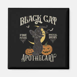 Retro Beängstigend Halloween Kostüm Schwarze Katze Magnet