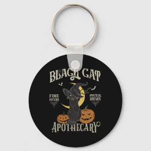 Retro Beängstigend Halloween Kostüm Schwarze Katze Schlüsselanhänger