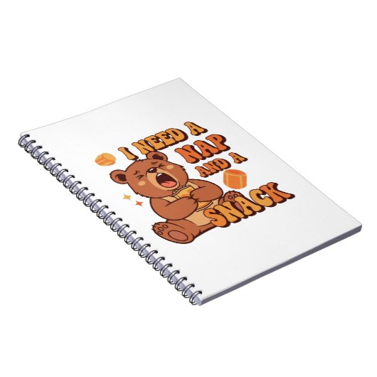 Retro Bear Nap First Lined Notebook Notizblock (Rechte Seite)
