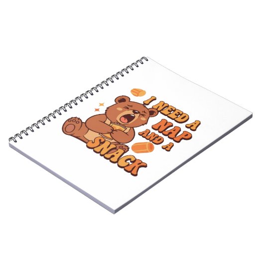 Retro Bear Nap First Lined Notebook Notizblock (Linke Seite)