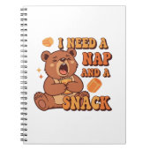 Retro Bear Nap First Lined Notebook Notizblock (Vorderseite)