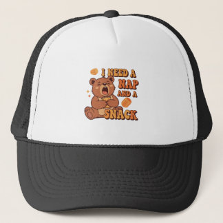 Retro Bear Nap Ready Trucker Hat Truckerkappe