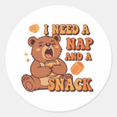 Retro Bear Needs a Nap Vinyl Sticker (Vorderseite)