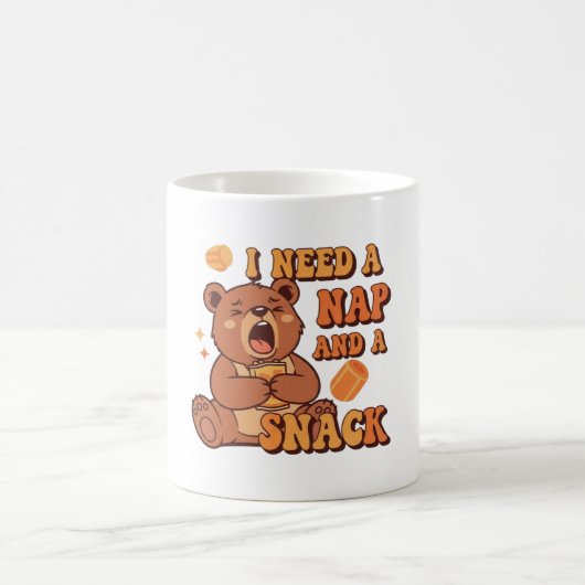 Retro Bear Snack First White Mug Kaffeetasse (Mittel)