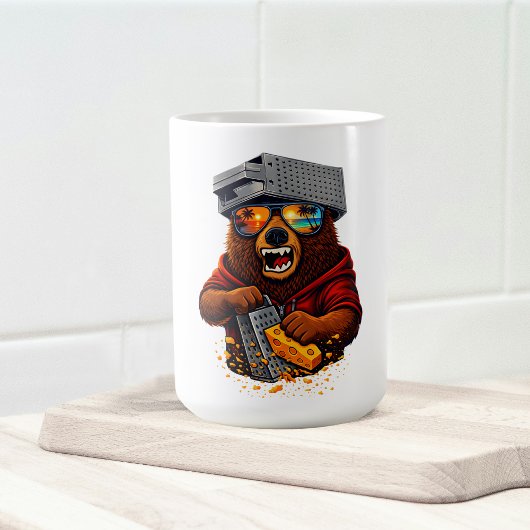 Retro Bear With Cheese Grater Hat and Sunglasses Kaffeetasse