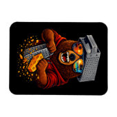 Retro Bear With Cheese Grater Hat and Sunglasses Magnet (Horizontal)
