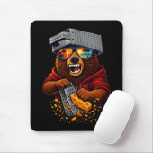 Retro Bear With Cheese Grater Hat and Sunglasses Mousepad (Mit Mouse)