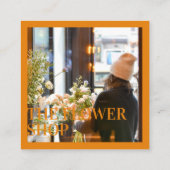 Retro-bearbeitbares Blumenmuster-Blumenmuster Quadratische Visitenkarte (Rückseite)