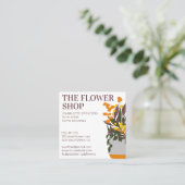 Retro-bearbeitbares Blumenmuster-Blumenmuster Quadratische Visitenkarte (Stehend Vorderseite)