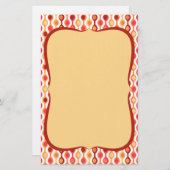 Retro Beat Muster Gelb Orange Briefpapier (Vorne/Hinten)