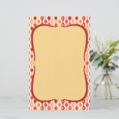 Retro Beat Muster Gelb Orange Briefpapier (Stehend Vorderseite)